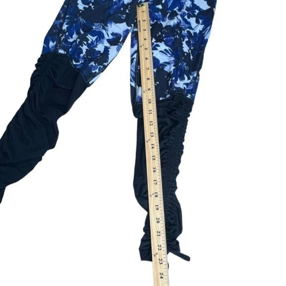 Fabletics Womens Purple Black‎ Floral Cashel Foldover Powerform Leggings Small
